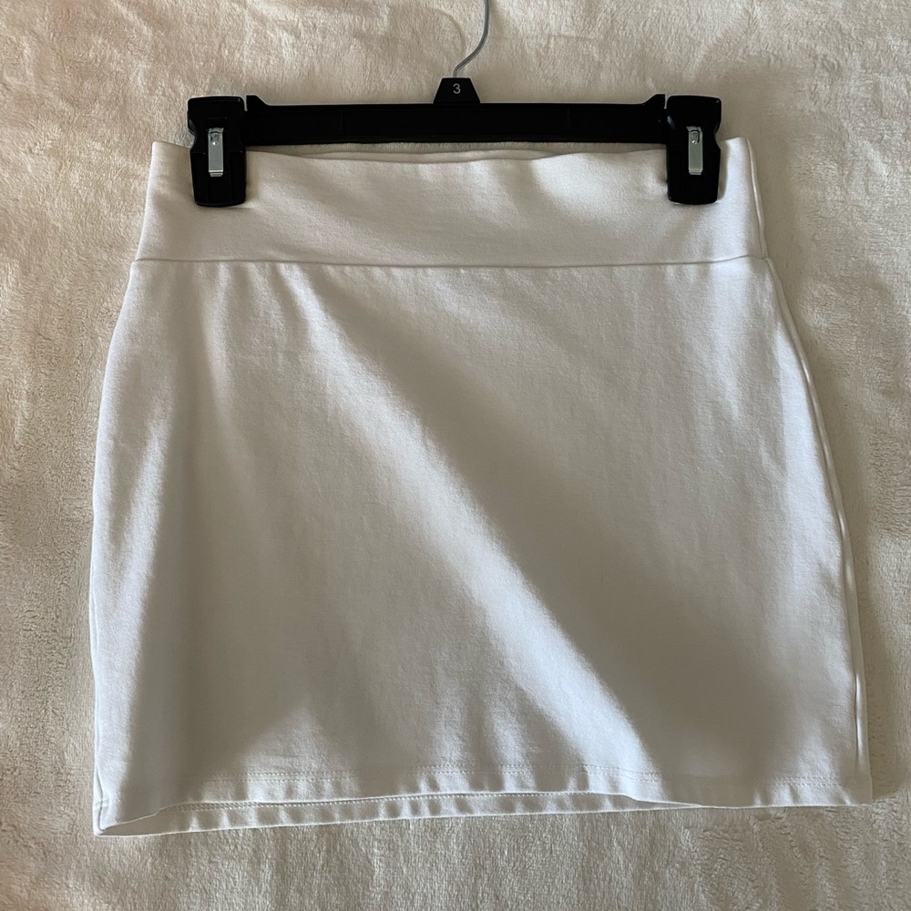 White mini skirt